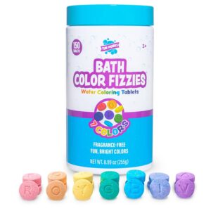 Tub Works Bath Color Fizzies, 150 Count | Nontoxic & Fragrance-Free | Fizzy, Bath Color Tablets